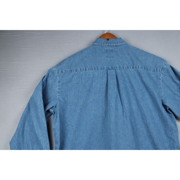 Dickies Shirt Mens XL Blue Denim 100% Cotton Button Up Workwear - Picture 13 of 16